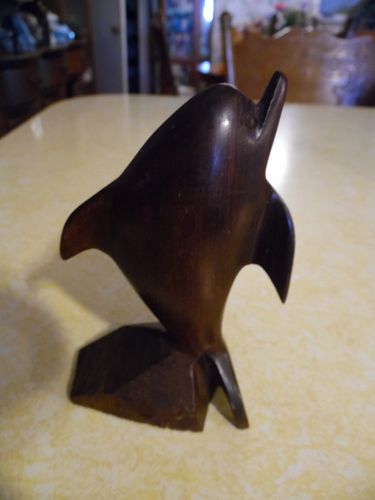 Vintage wood dolphin figurine, teak?
