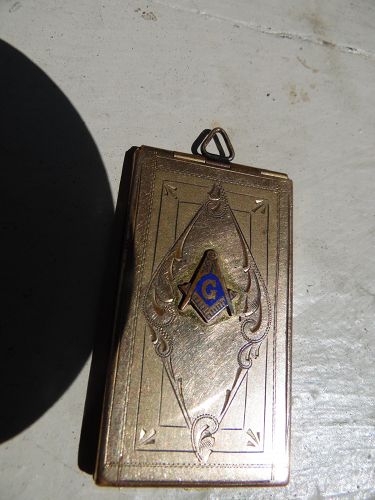 VIctorian fancy scrolled gold  Masonic locket pendant