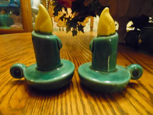 Vintage ceramic candle holder salt and pepper shakers