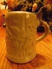 Antique German pottery stein with Viking sitting on a keg pewter lid