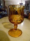 Amber gold kings crown stemmed wine goblets 4 3/8 tall