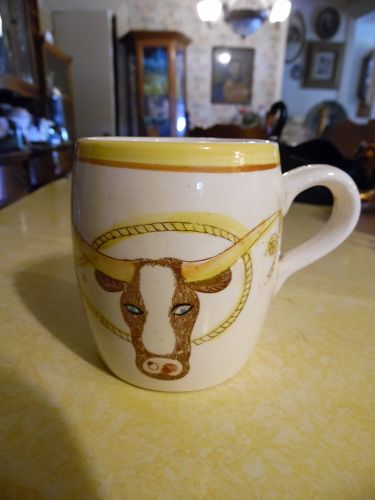 Vintage Fred Roberts  Steer head cup mug western