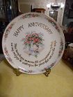 Huge Happy Anniversary plate with Blessing 12.5