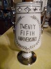 25th silver wedding  anniversary loving cup vase