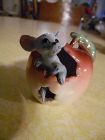 Sweet vintage mouse in an apple figurine A33