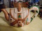 Ceramic fishing creel teapot