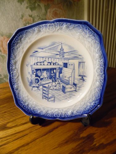 Early American by Salem bread and butter plate flow blue