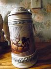 Vintage Gerz Stein 0.5 L  Pewter Lid with Early Native American Scene