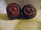 Vintage 70's red clay owls salt and pepper shakers