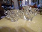 Indiana Glass Willow Sugar and Creamer Pitcher Set Pattern 1008