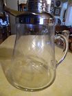 Vintage cut crystal cocktail shaker pitcher with chrome top