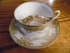 Mustache Tea Cup and Saucer Nippon Noritake Hand Painted Antique