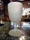 Jeanette Iris and Herringbone frosted wine goblet 4 3/8 tall