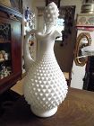 Fenton hobnail milk glass  handled wine decanter RARE