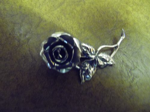 Vintage Beau Sterling silver Rose pin