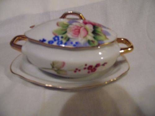 Lefton little tureen with underplate childs? or jelly server