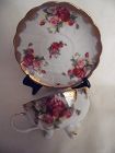 Vintage Marco Roses demitasse teacup and saucer set three feet