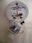 Vintage Seattle Hand painted souvenir cup and saucer
