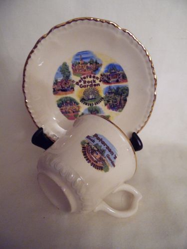 Vintage souvenir cup and saucer Peterson Rock Garden Redmond Oregon