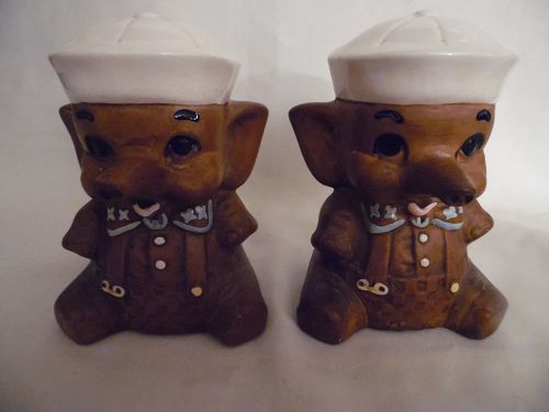 Twin Winton USA elephant sailor salt and pepper shakers