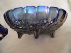 Indiana amethyst blue carnival garland oval bowl