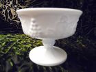 Indiana Colony Harvest Milk White Glass Dessert Sherbet Bowls  Grapes