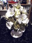 Beautiful Capodimonte white floral topiary 9" centerpiece K837 Italy