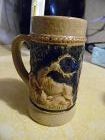 vintage small 3.75 beer stein marked R Wild boar hunting