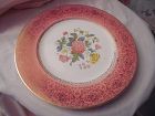 Vintage Imperial Salem China service plate #366 floral center pink rim