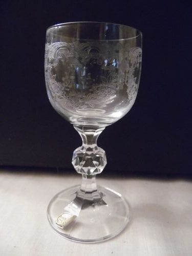 Delicate Bohemia crystal Cascade  stemmed cordial faceted ball stem