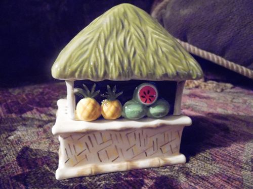Clay Art Island fruit stand salt and pepper shakers