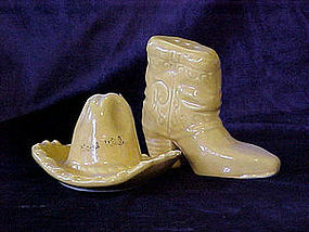 Cowboy boot & hat salt & pepper shakers