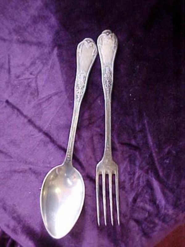 Antique silver plate spoons &amp; forks TINOR