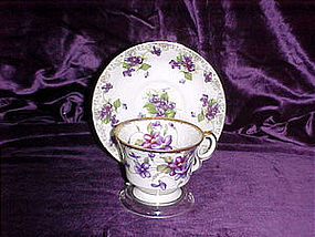 Lefton violets teacup and saucer