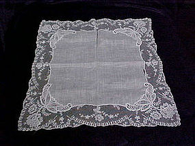 Delicate vintage lace edged hankie