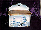 Delft salt box w/ wood lid Czechoslovakia