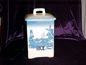 Antique Delft rice cannister Czechoslovakia