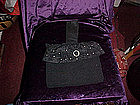 Vintage black handbag with rhinestones