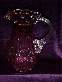 Pilgrim cranberry glass water Pitcher