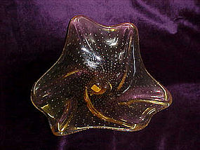 Yellow murano style control bubble dish