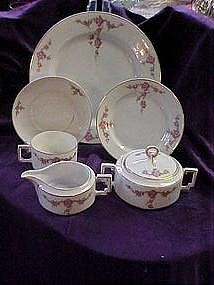 H&C Bavaria Selb china dinnerware roses swag & garland