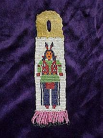 Hand beaded indian,scouting badge