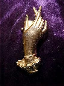 lapel hand & vase pin