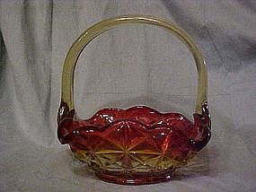 Indiana Tiara Monticello amberina glass basket