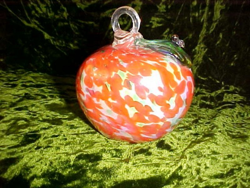 Art glass persimmon ornament