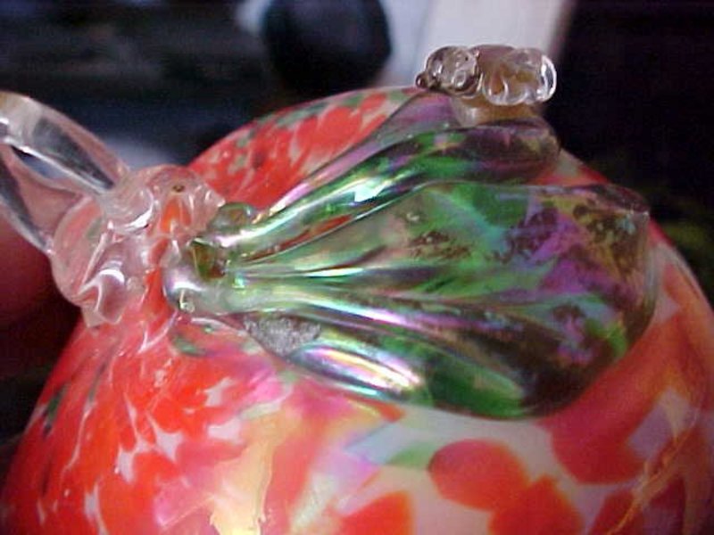 Art glass persimmon ornament