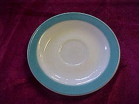 Pyrex turquoise border saucer