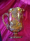 Indiana Glass Harvest, gold carnival footed pitcher