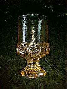 Cornsilk yellow Tiffin Madeira water goblets 5.5"