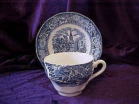 Staffordshire Liberty Blue cup and saucer